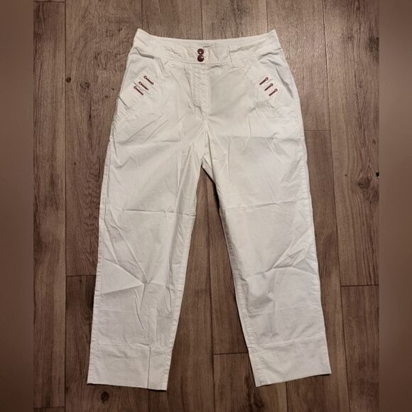 Love Moschino Jeans Donna Crop White Pants Size 2 - Picture 1 of 6